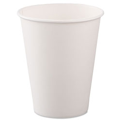 Solo Single-Sided Poly Paper Hot Cups, 8oz, White, 50/Bag, 20 Bags/Carton