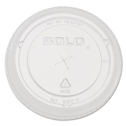 Solo Straw-Slot Cold Cup Lids, 9oz-20oz Cups, Clear, 100/Pack (SLO662TS0090PK)