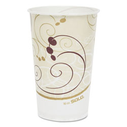 Solo Symphony Treated-Paper Cold Cups, 16oz, White/Beige/Red, 50/Bag, 20 Bags/Carton
