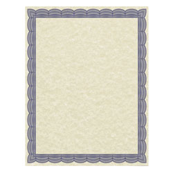 Southworth Parchment Certificates, Traditional, 8 1/2 x 11, Ivory w/ Blue Border, 50/Pack