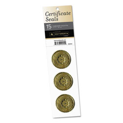 Southworth Certificate Seals, 1.75 in dia., Gold, 3/Sheet, 5 Sheets/Pack