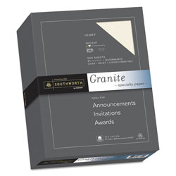 Southworth Granite Specialty Paper, 24 lb, 8.5 x 11, Ivory, 500/Ream