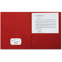 Sparco 2-Pocket Portfolio, 25/BX, Red