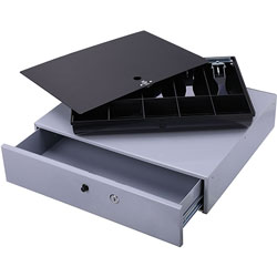 Sparco Cash Drawer w/ Removable Tray, 17-3/4" x 15-3/4" x 3-3/4", Gray