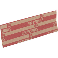 Sparco Coin Wrapper, Pennies, $.50, Red