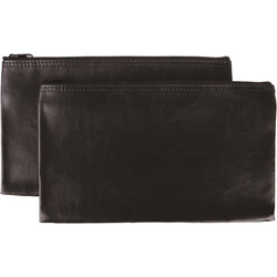 Sparco Carrying Case (Wallet) Cash, Check, Receipt, Office Supplies, Black, Polyvinyl Chloride (PVC) x 11 in Width x 6 in Depth, 2 Pack
