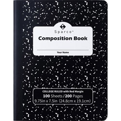 Sparco Composition Notebook, 7-3/10 inWx9-9/10 inLx2-1/10 inH, 12/Pk, We