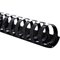 Sparco Plastic Binding Spines, 1/4", 25 Sheet Capacity, 100/BX, Black