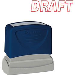 Sparco DRAFT Title Stamp, 1 3/4"x5/8", Red Ink