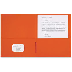 Sparco 2-Pocket Portfolio, 25/BX, Bright Orange
