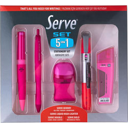 So-Mine Serve 5 in 1 Stationery Set - Pink - 1 Each