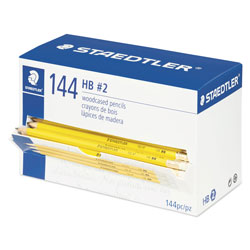 Staedtler Woodcase Pencil, HB (#2.5), Black Lead, Yellow Barrel, 144/Pack