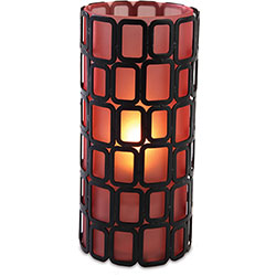 Sterno Ayer Flameless Candle Holder, Orange Frost