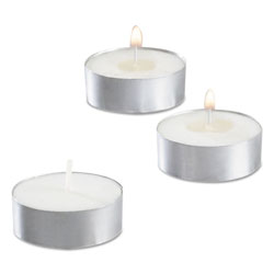 Sterno Tealight Candle, 5 Hour Burn, 0.5 inh, White, 50/Pack, 10 Packs/Carton