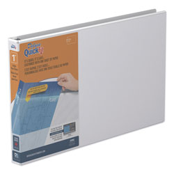 Stride QuickFit Ledger D-Ring View Binder, 3 Rings, 1" Capacity, 11 x 17, White (STW94010)
