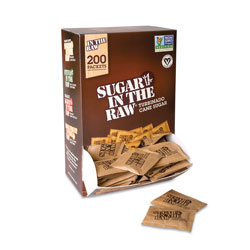 SugarIn The Raw Unrefined Sugar Made From Sugar Cane, 200 Packets/Box (OFX00319)