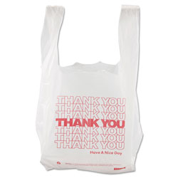 Sweet Paper Thank You High-Density Shopping Bags, 8 in x 16 in, White, 2,000/Carton