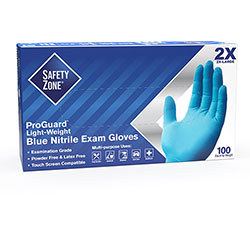 The Safety Zone Power-free Ntirile Gloves - Hand Protection - Nitrile Coating - XXL Size - Latex, Vinyl - Blue
