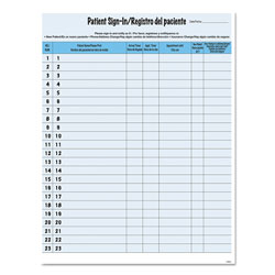Tabbies HIPAA Labels, Patient Sign-In, 8.5 x 11, Blue, 23/Sheet, 125 Sheets/Pack