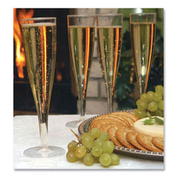 Tablemate Plastic Champagne Glasses, 5 oz, Clear, 10/Pack