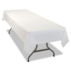 Tablemate Rectangular Table Cover, Heavyweight Plastic, 54 x 108, White, 24 Each/Carton