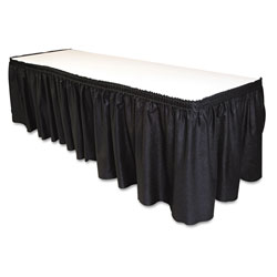 Tablemate Table Set Linen-Like Table Skirting, 29" x 14ft, Black (TBLLS2914BK)