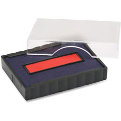 Printy 5-In-1 Date Stamp Replacement Pad - 1 Each - Blue, Red Ink - Plastic