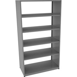Tennsco Capstone Shelving 42 inW 6-shelf Unit, 88 in, x 42 in x 24 in Depth, Medium Gray, Steel