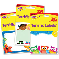 Trend Enterprises Name Tag Variety Pack, 3 Faces Patterns, 3 inX2-1/2 in ,108/Pk