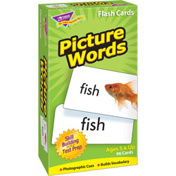 Trend Enterprises Flash Cards, Skill Drill, 3"x6", Picture Word Association