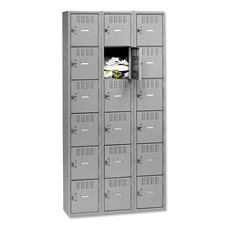 Tennsco Box Compartments Steel Lockers, Triple Stack, Medium Gray