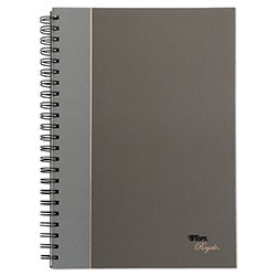 TOPS Royale Wirebound Business Notebooks, 1 Subject, Medium/College Rule, Black/Gray Cover, 11.75 x 8.25, 96 Sheets
