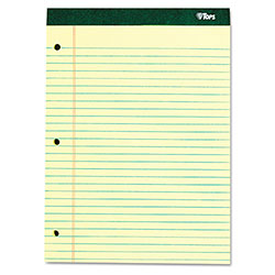 TOPS Double Docket Ruled Pads with Extra Sturdy Back, Wide/Legal Rule, 100 Canary-Yellow 8.5 x 11.75 Sheets