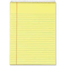 TOPS Wirebound Pad, Legal Rule, 70 sheets, 8-1/2"x11-3/4", 3/Pack, Canary