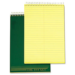 TOPS Docket Steno Pad, Gregg Rule, Forest Green Cover, 100 Canary-Yellow 6 x 9 Sheets