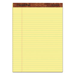 TOPS  inThe Legal Pad in Perforated Pads, Wide/Legal Rule, 8.5 x 11, Canary, 50 Sheets, 3/Pack