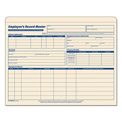 TOPS Employee Record Master File Jacket, Straight Tab, Letter Size, Manila, 20/Pack (TOP3280)