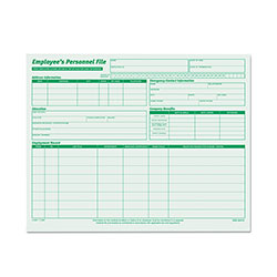 TOPS Employee's Record File Folder, Straight Tabs, Letter Size, Index Stock, Green, 20/Pack (TOP3287)