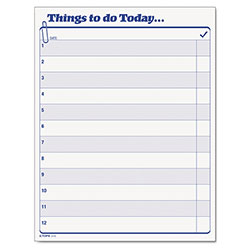 TOPS "Things To Do Today" Daily Agenda Pad, 8.5 x 11, 1/Page, 100 Forms (TOP2170)