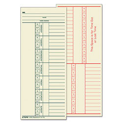 TOPS Time Clock Cards, Replacement for K14-15, Two Sides, 3.38 x 8.25, 500/Box