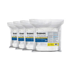 Everwipe Disinfectant Wipes, 6 x 8, Lemon, 800/Bag, 4 Bags/Carton