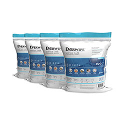 Everwipe Cleaning and Deodorizing Wipes, 6 x 8, Lemon, 900/Bag, 4 Bags/Carton