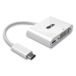 Tripp Lite USB 3.1 Gen 1 USB-C to DVI Adapter, USB-C PD Charging Port