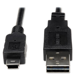 Tripp Lite Universal Reversible USB 2.0 Cable, Reversible A to 5-Pin Mini B (M/M), 6 ft.