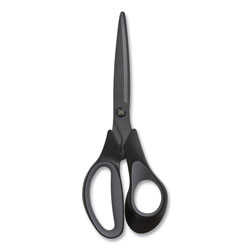 TRU RED™ Non-Stick Titanium-Coated Scissors, 8 in Long, 3.86 in Cut Length, Charcoal Black Blades, Black/Gray Straight Handle