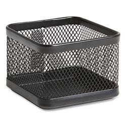TRU RED™ Small Stackable Wire Mesh Accessory Holder, 3.46 x 3.46 x 2.75, Black