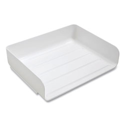 TRU RED™ Side-Load Stackable Plastic Document Tray, 1 Section, Letter-Size, 12.63 x 9.72 x 3.01, White, 2/Pack