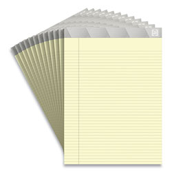 TRU RED™ Notepads, Narrow Rule, Canary Sheets, 8.5 x 11.75, 50 Sheets, 12/Pack