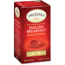Twinings Tea Bags, English Breakfast, 1.76 oz, 25/Box