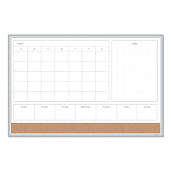 U Brands 4N1 Magnetic Dry Erase Combo Board, 36 x 24, White/Natural